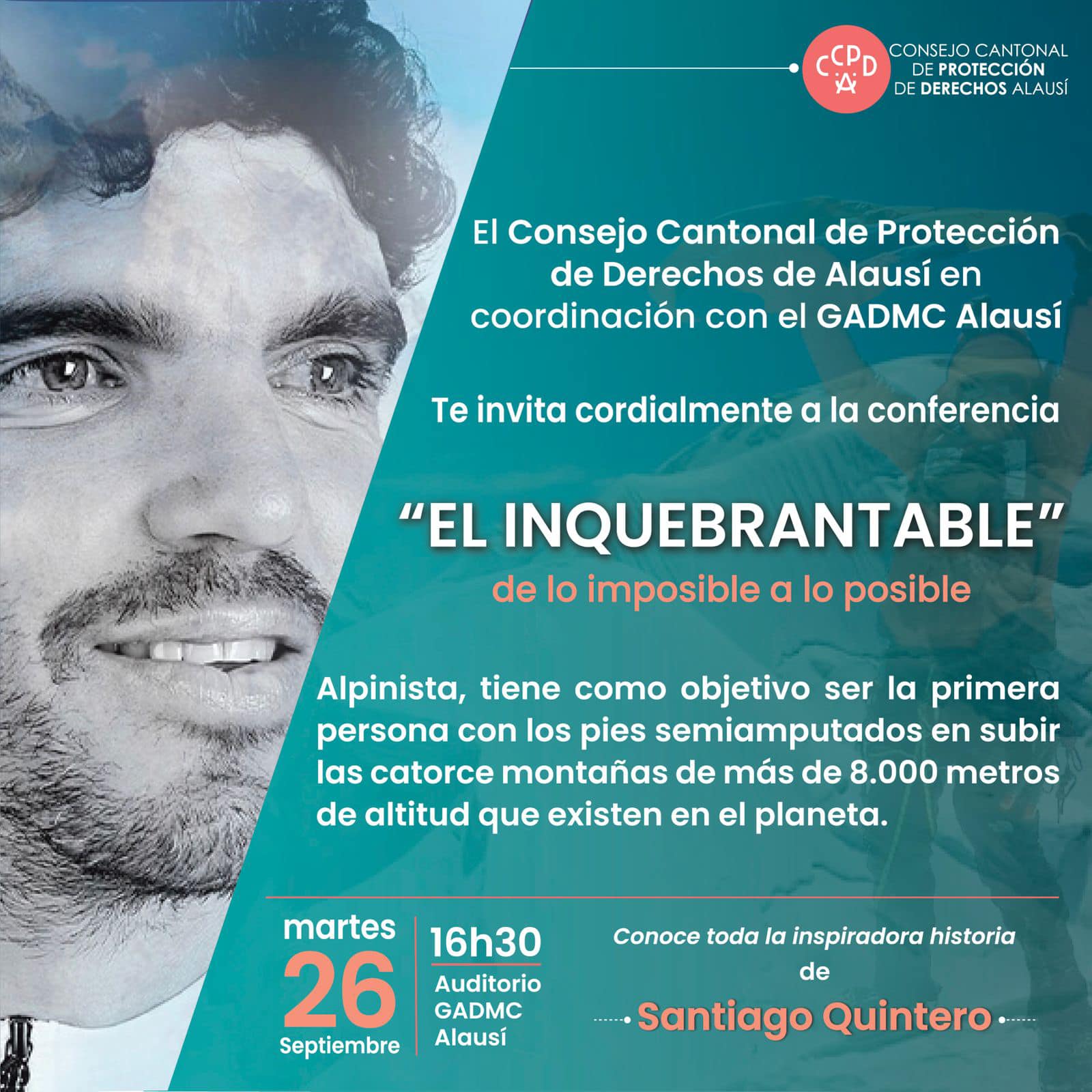Invitación a Inspirarse: Conferencia de Santiago Quintero en Alausí
