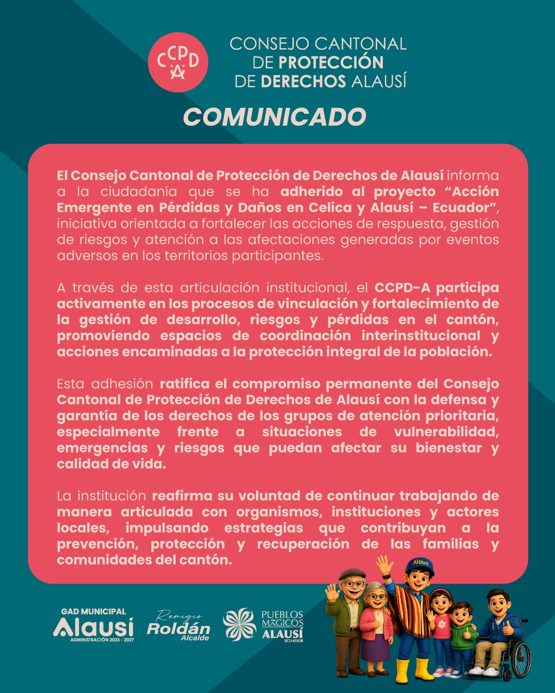 Proyecto Acción Emergente en Pérdidas y Daños en Celica y Alausí – Ecuador
